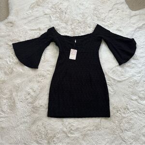 NWT Free People Black flare sleeve dress 🐚